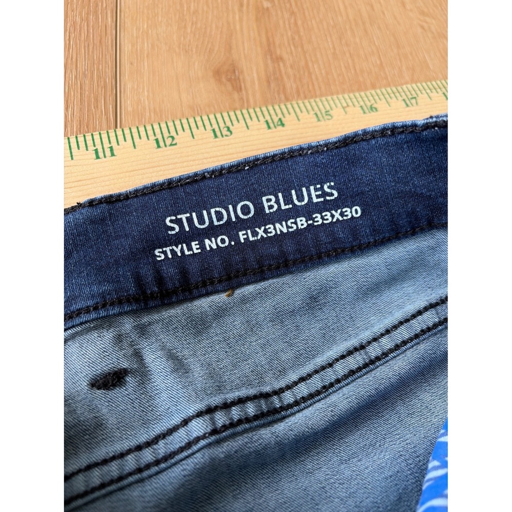 Mugsy Jeans Studio Blues Slim Straight Dark Wash Denim Pants size 33x30 - Picture 5 of 9